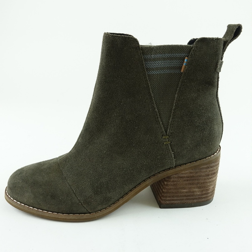 TOMS Women Tarmac Olive Suede Esme Booties R14S11 - Picture 7 of 7